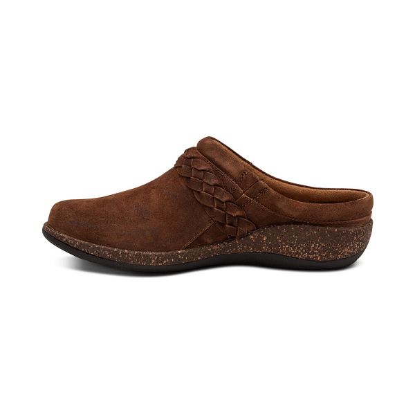 Aetrex Women's Libby Comfort Clogs - Tobacco | USA 1DDKDHZ